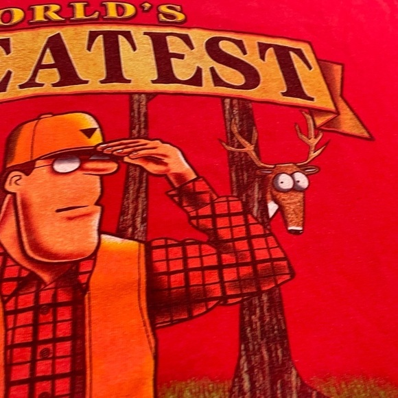 Vintage 90s World's Greatest Hunter Funny Humor 1990s Graphic Tee Top Shirt - Picture 6 of 8
